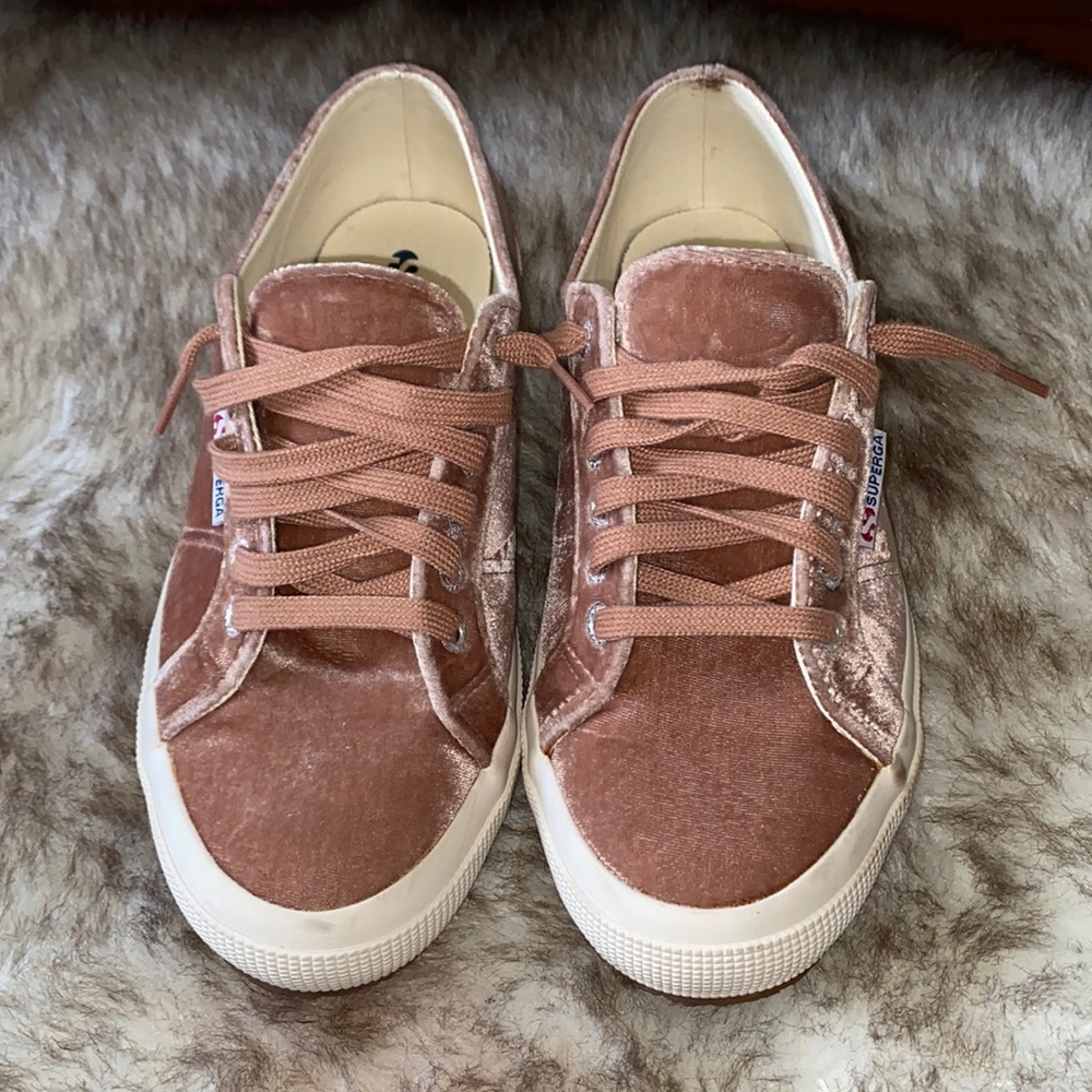 Rose Velvet Superga sneakers